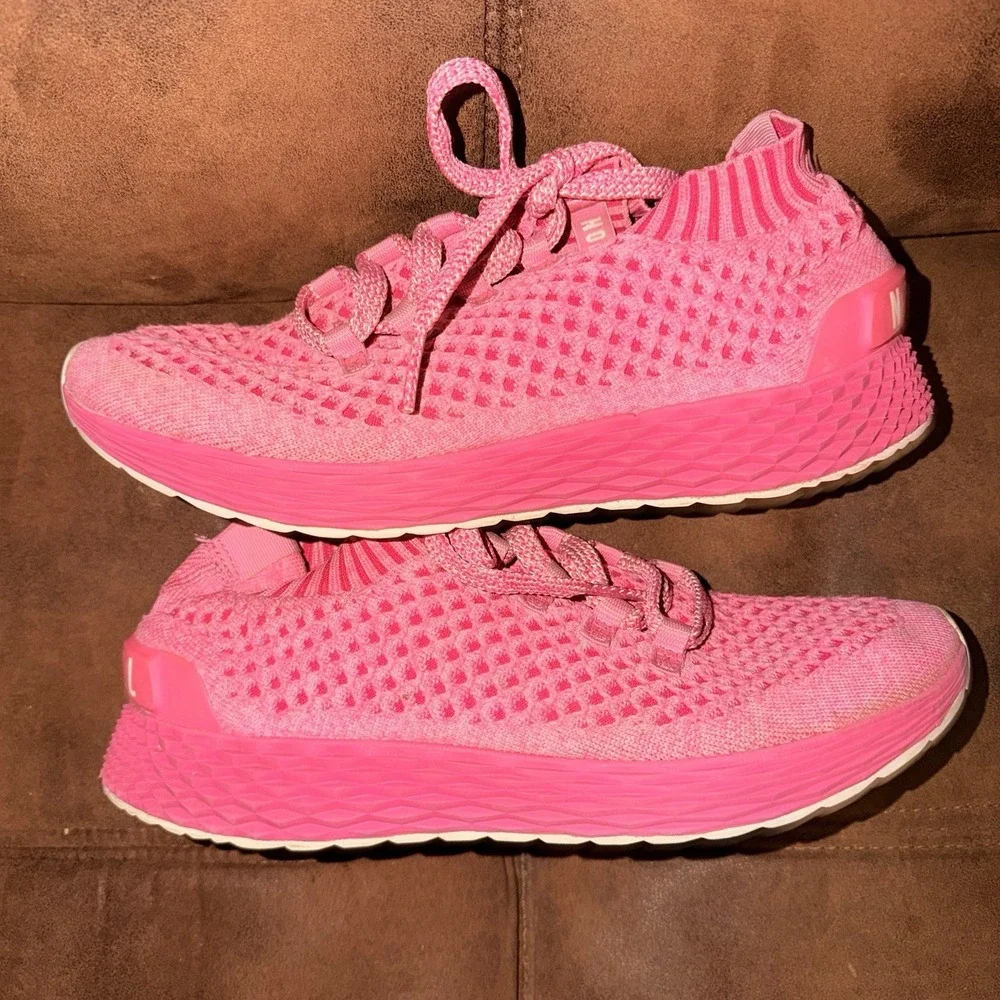 Nobull Allday Diamond Knit Unisex M9.5/W11 Running Shoes fuchsia Pink Sneakers
